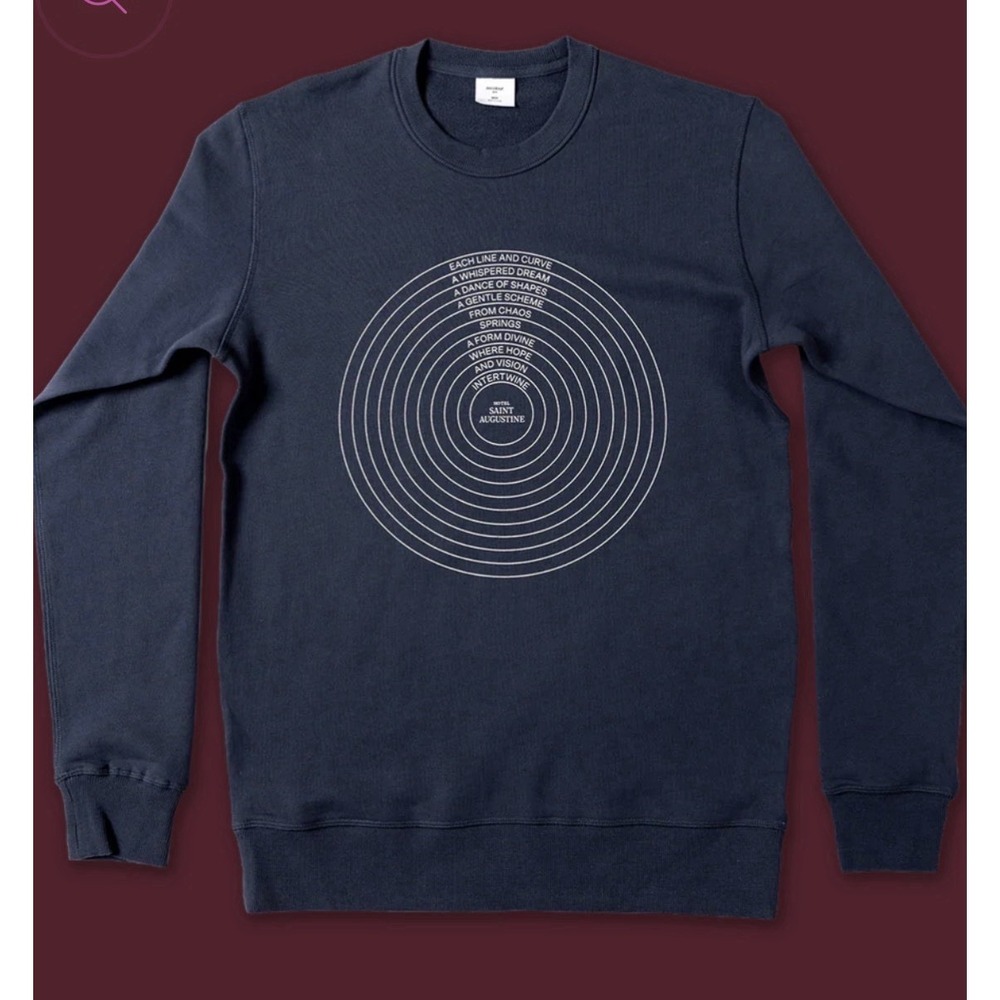 Men's Navy Crewneck Sweater with Graphic Design